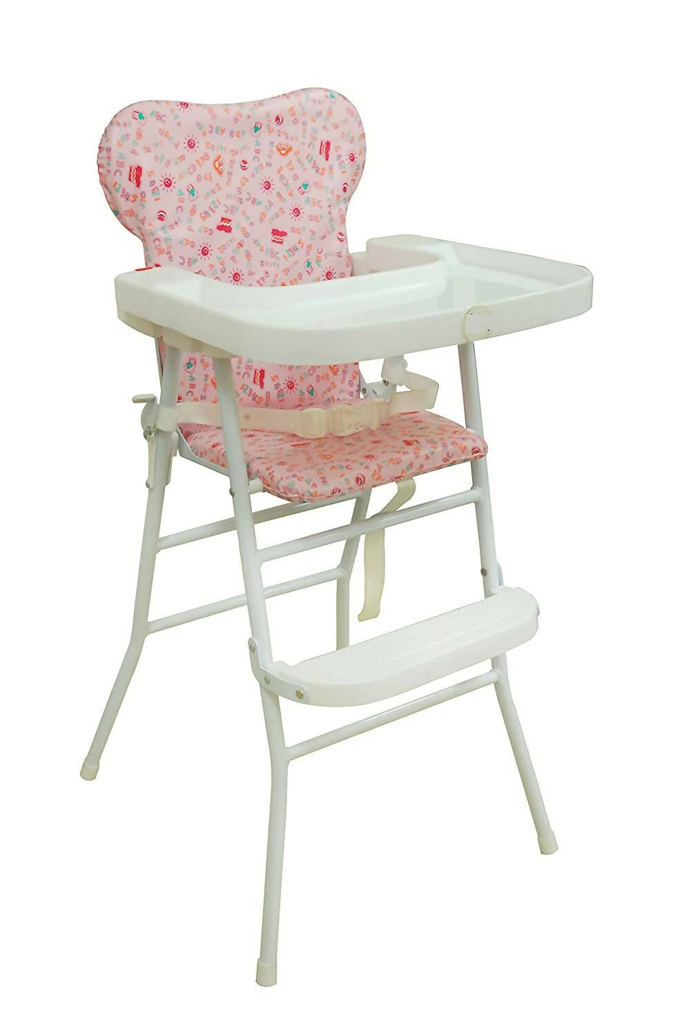 ZOSHOMI Mealtime High Chair with Soft Cushion and Protection Belt for Baby (Pink) - PyaraBaby