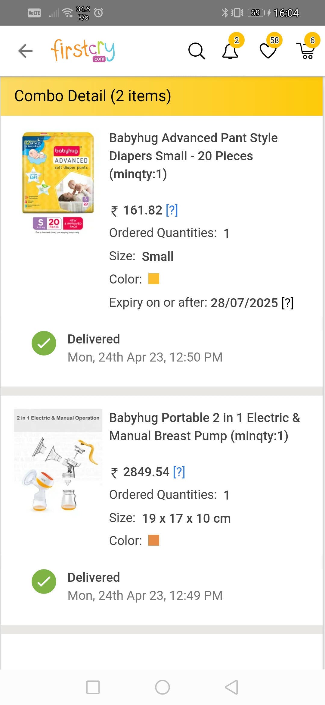 BABYHUG Portable 2 in 1 Electric & Manual Breast Pump - Brand new