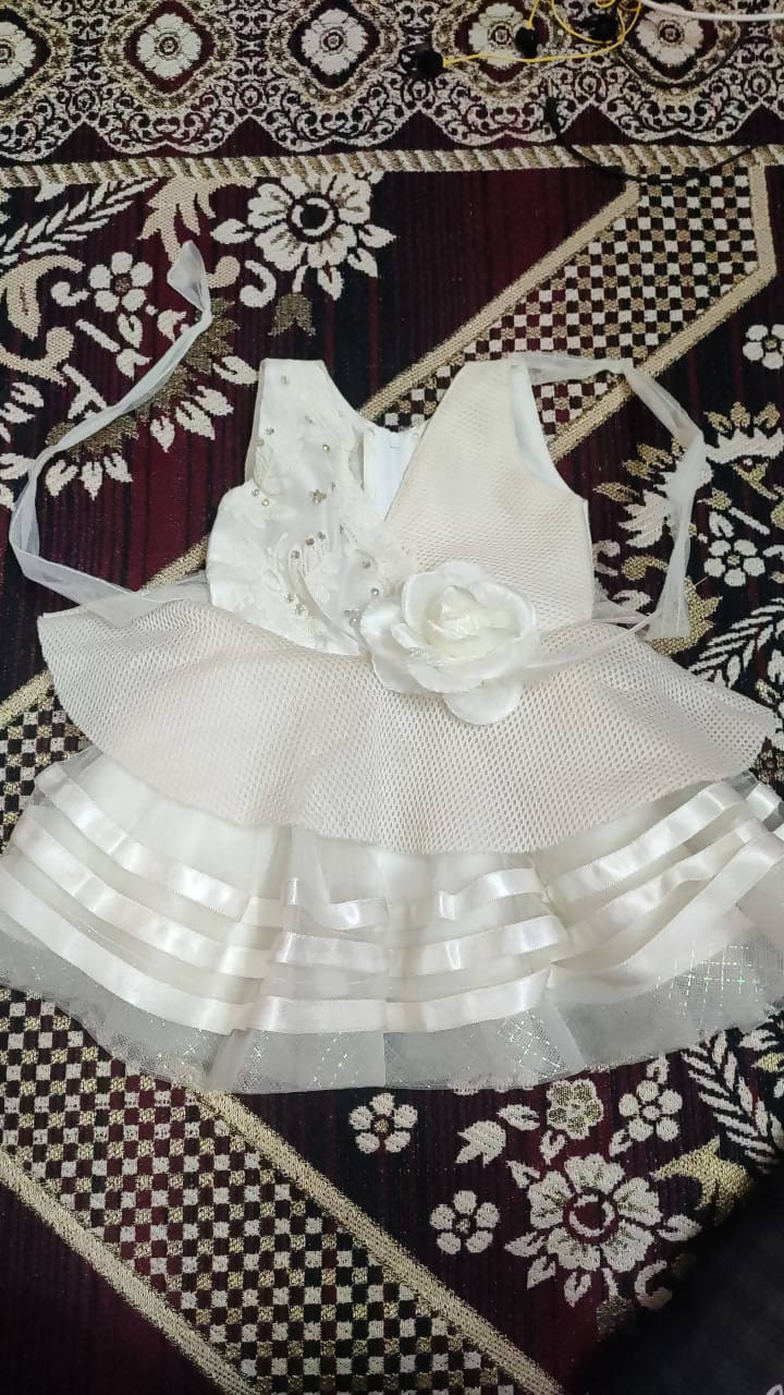 1st Birthday Pretty White Dress - PyaraBaby