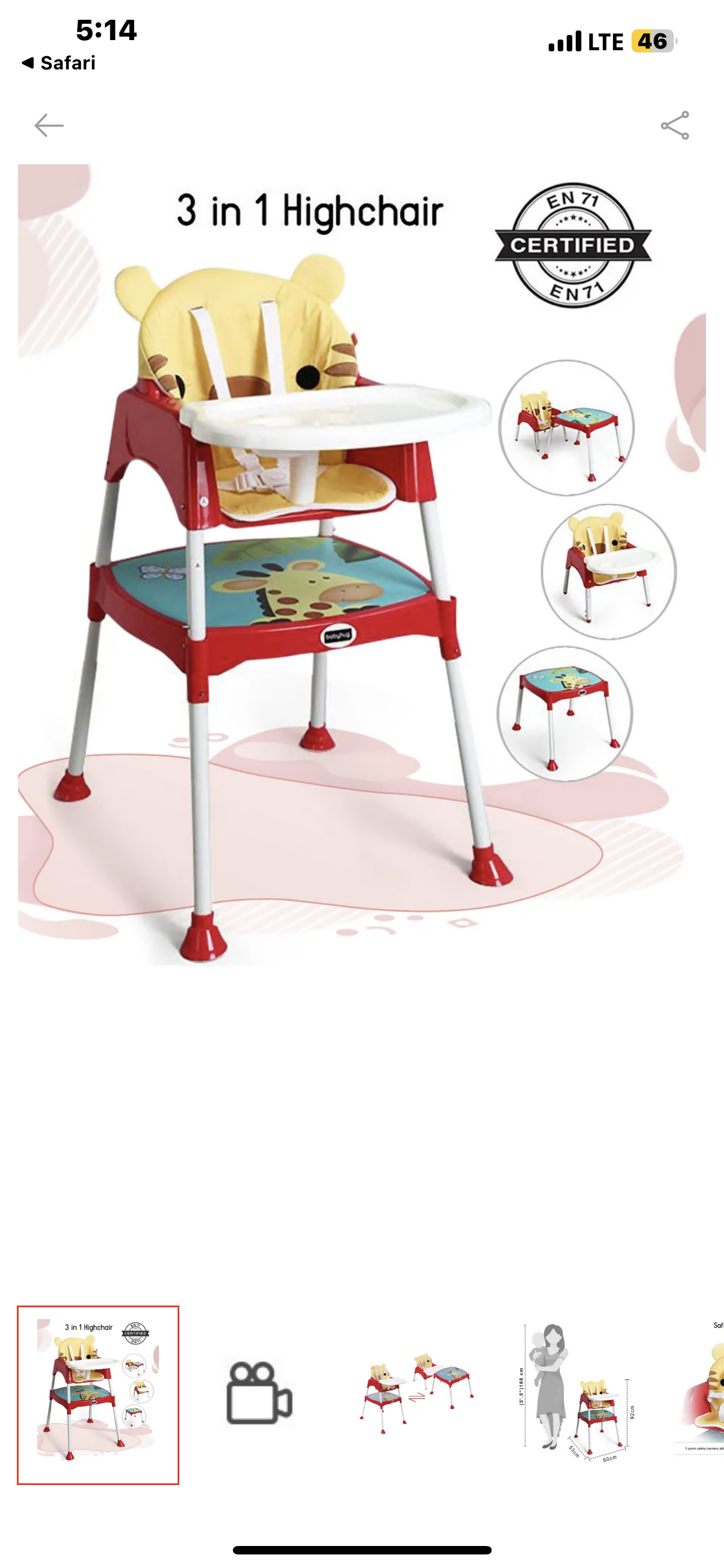 BABYHUG 3 in 1 play grow high chair PyaraBaby