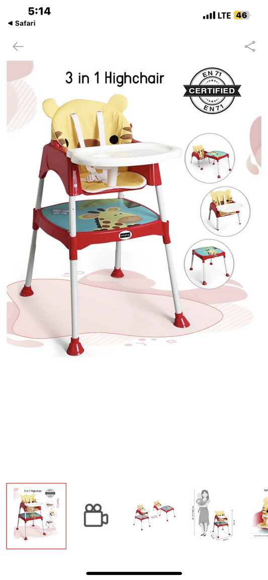 BABYHUG 3 in 1 play & grow high chair - PyaraBaby