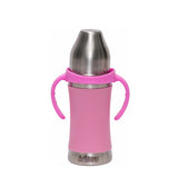 Soi Stainless Steel Straw pink Bottle with Sleeve- 250ml