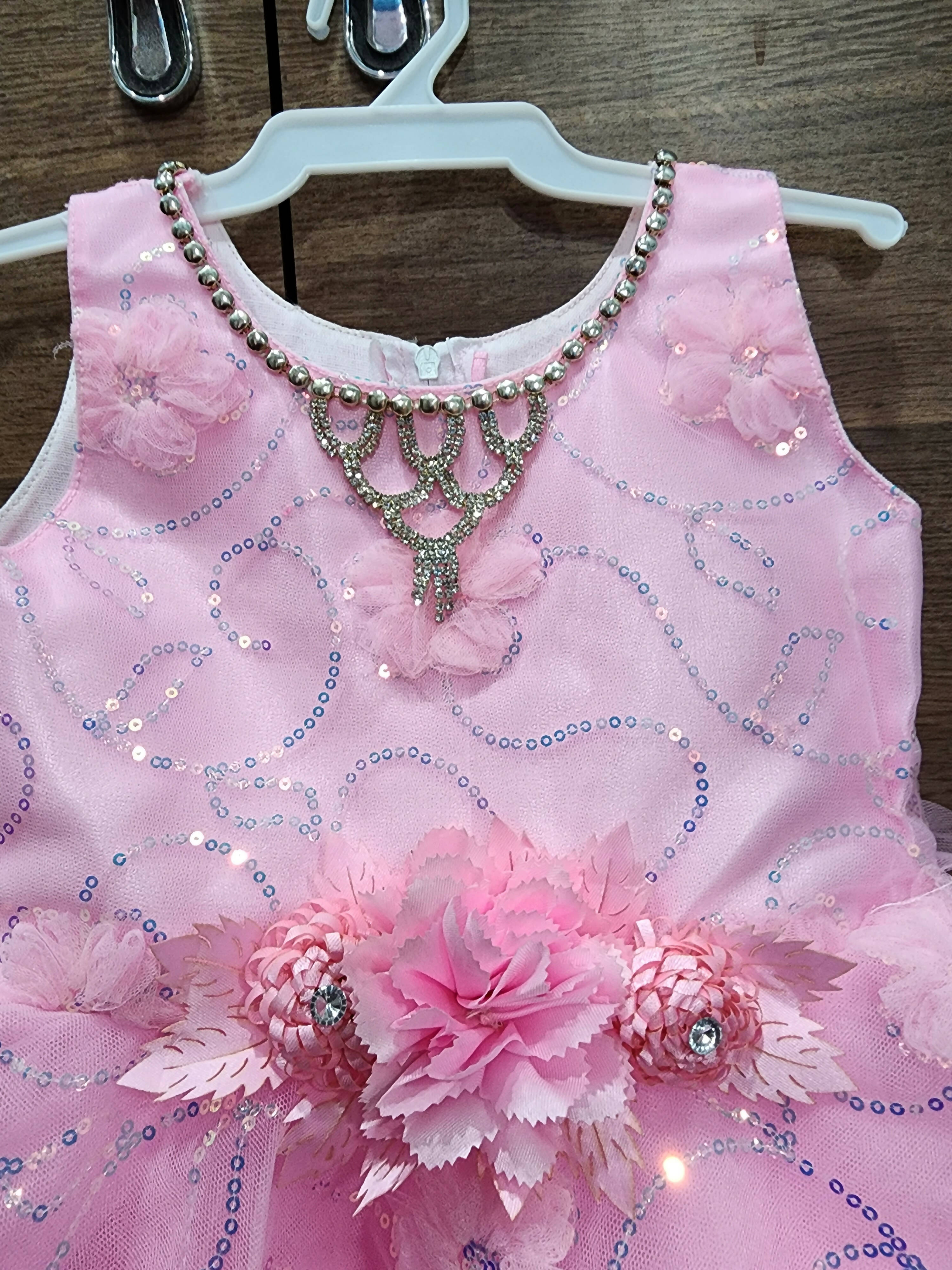 Pink princess frock - 1st Birthday Frock