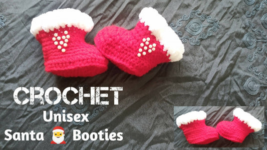 Crochet christmas baby booties - PyaraBaby