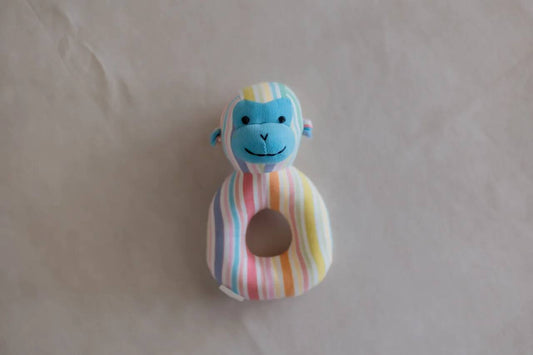 Monkey Face Rattle, baby toy, infant rattle, newborn toy, baby sensory toy, soft rattle - PyaraBaby