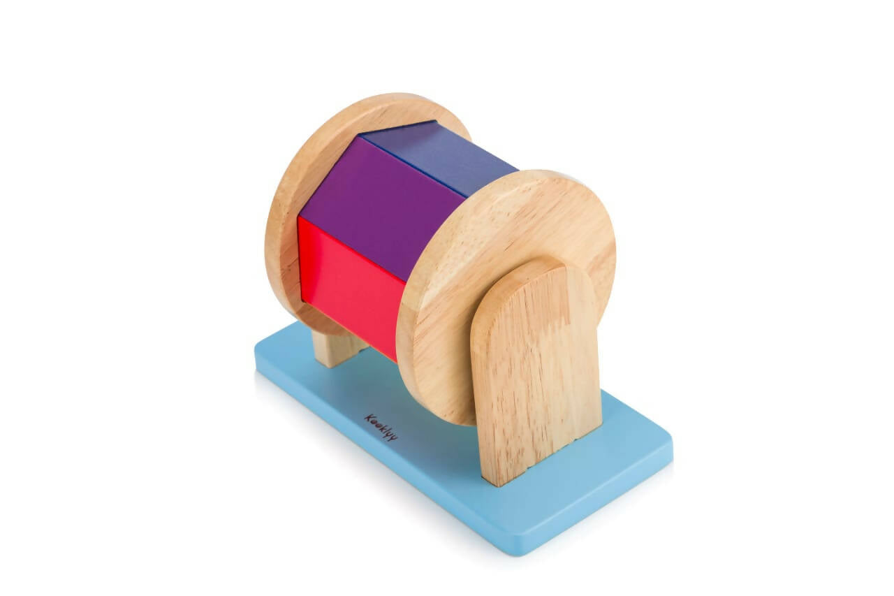 The rainbow wooden spinner, a visually captivating and tactile toy designed to provide both entertainment and sensory stimulation - PyaraBaby