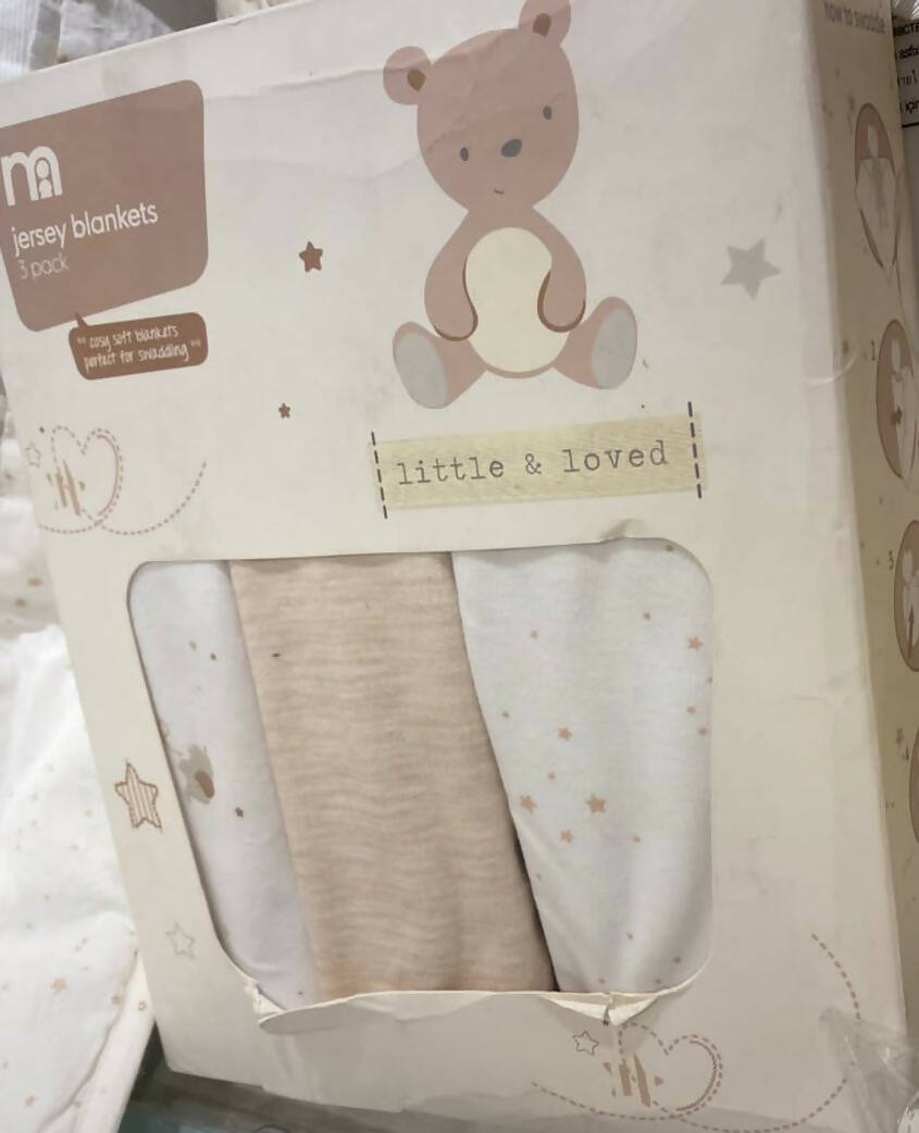 MOTHERCARE Jersey Blanket Cotton - Pack Of 3