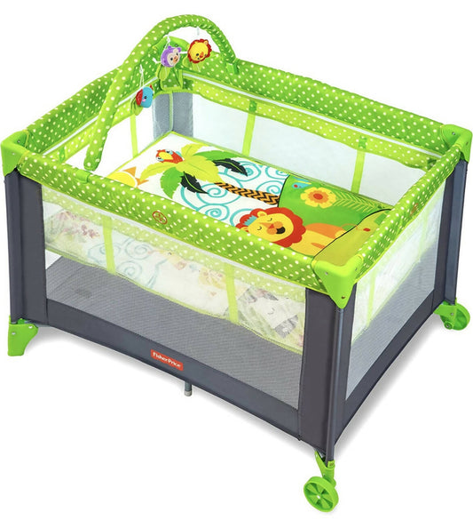 FISHER PRICE Portable Bed/Cot cum Playpen, Dimensions101L x 75W x 105H Cm