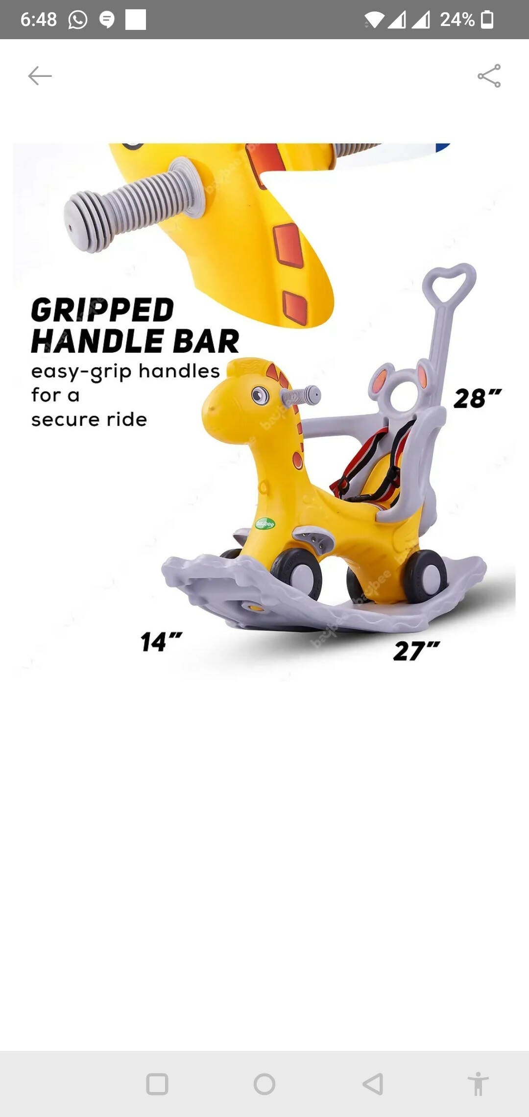 BAYBEE 2 in 1 horse rocker / Ride on - PyaraBaby
