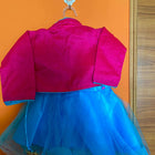 Netted with Silk Partywear Frock/Dress (With Coat) - PyaraBaby