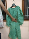 Green Plazo with Inner and Poncho and Belt