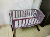 Keep your baby safe and snug with the LUVLAP C-10 Baby Wooden Cradle with Mosquito Net—a must-have addition to any nursery for blissful sleep.
