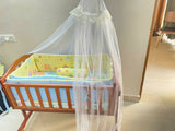 Introducing the BABYHUG Cradle with Mosquito Net and Mattress—a complete sleep solution for your little one's comfort and safety.