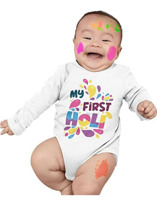 BON ORGAINK Unisex My First Holi Bodysuit Baby
