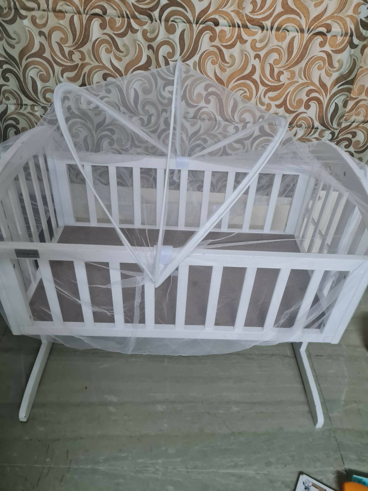 BABYHUG Joy Wooden Cradle, Dimensions - 98L x 57.5W x 81H cm - PyaraBaby
