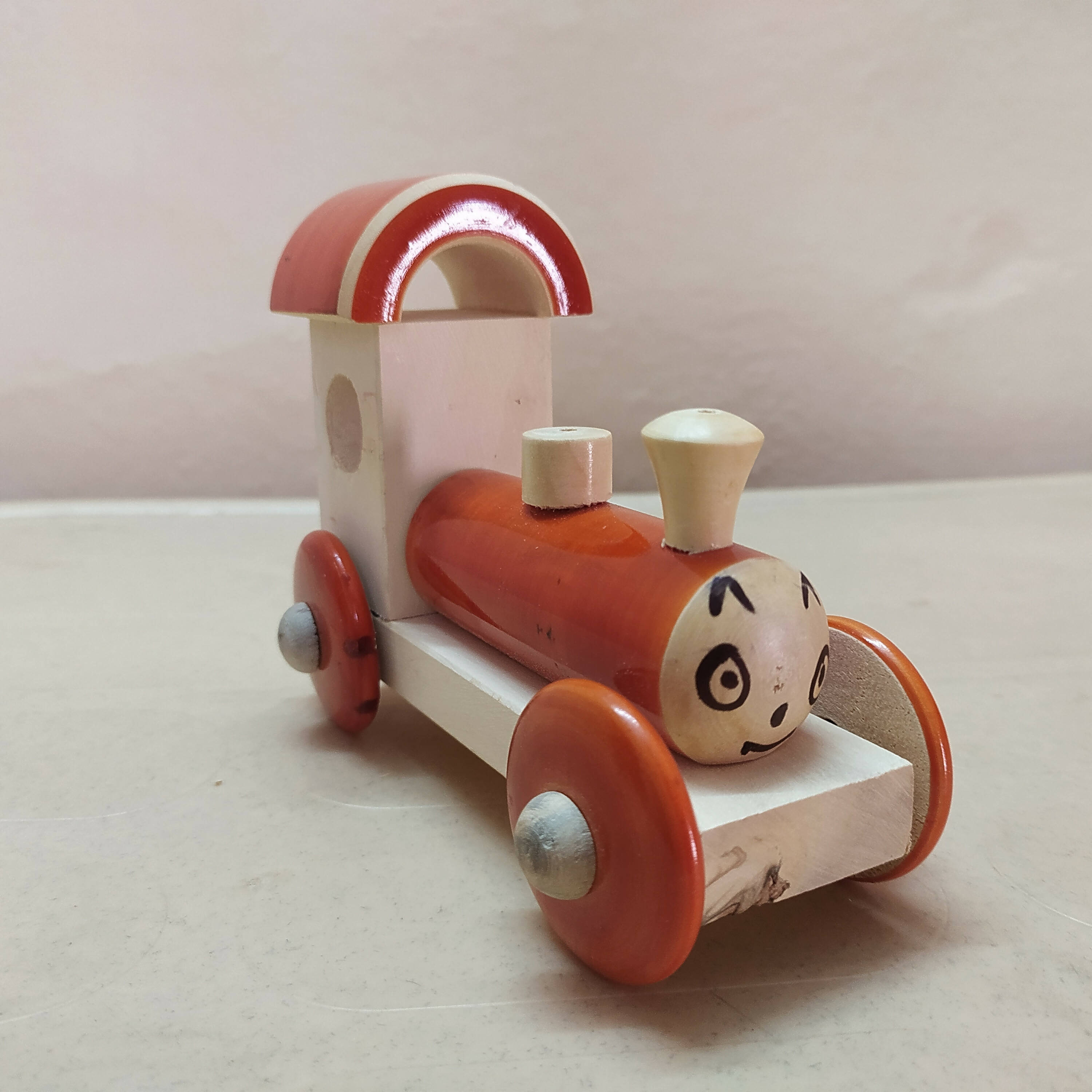 Wooden Train Engine Push/Pull Toy for 12+ Months Kids, Preschool Toys - Multicolor-All New (Pack of 1)