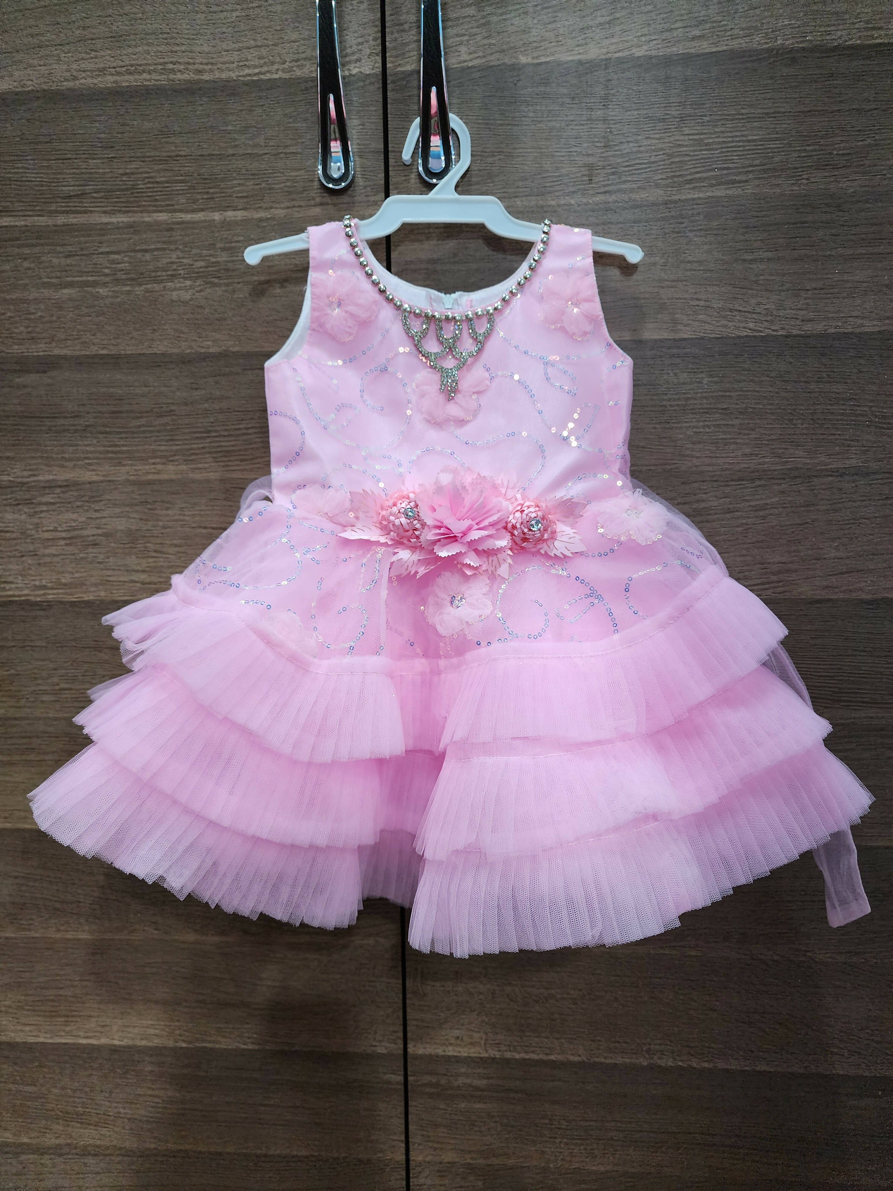Pink princess frock - 1st Birthday Frock