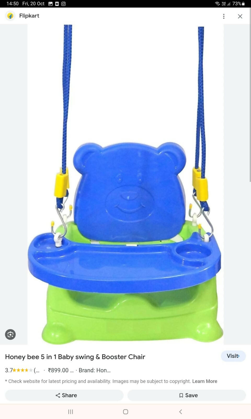 HONEY BEE 5 In 1 Baby Swing and Booster Chair - PyaraBaby