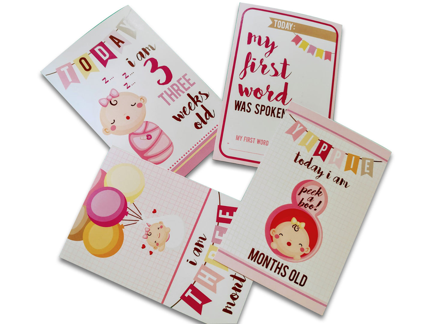 Baby Girl milestone cards- Pack of 24 - PyaraBaby