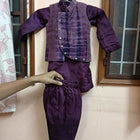 Purple Heavy Style Kurta with Pyjamas and Koti - PyaraBaby