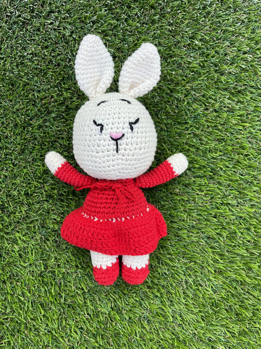 Crochet Bunny Girl-Red - PyaraBaby