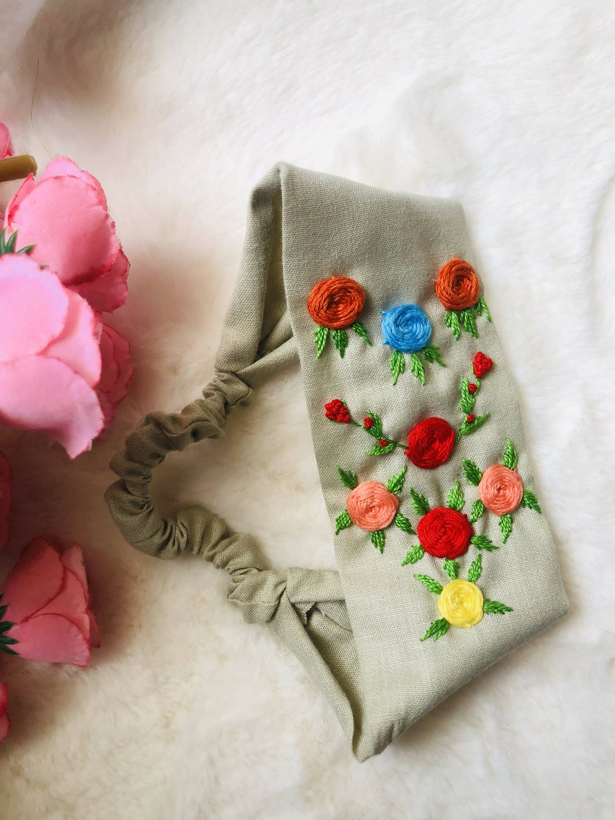 Hand embroidered hair band