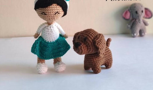 Crochet Doll and her Doggie