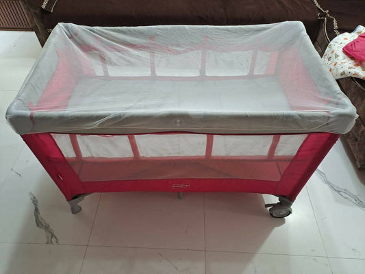 BABYHUG Keep Me Close 2 in 1 Playpen Cum Baby Cot With Mosquito Net