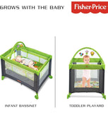 FISHER PRICE Portable Bed/Cot cum Playpen, Dimensions101L x 75W x 105H Cm - PyaraBaby