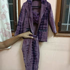 LITTLE THREADS Designer Purple Velvet 3 Piece Jacket with Inner and Pant - PyaraBaby