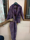 LITTLE THREADS Designer Purple Velvet 3 Piece Jacket with Inner and Pant