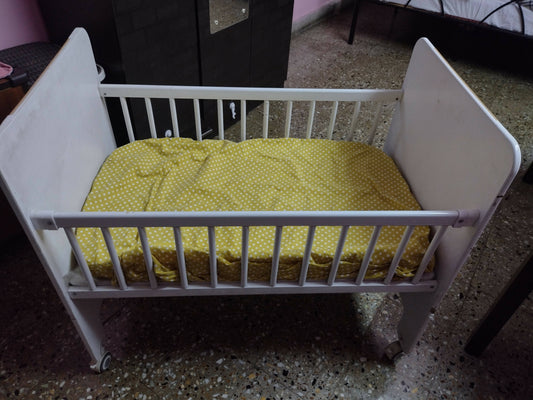 COOL BABY Crib + Bumper + Mattress, Dimensions: 36L×21B×17H cm - PyaraBaby