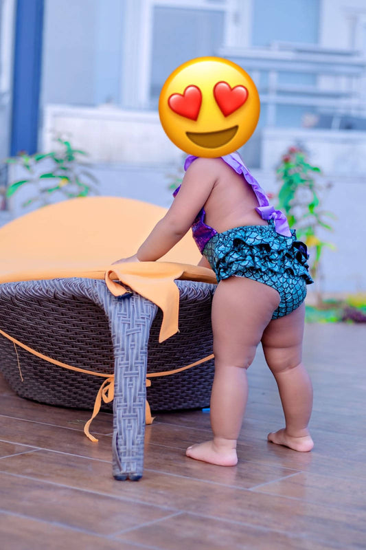 mermaid theme swimming costume for 1-2 year Girl