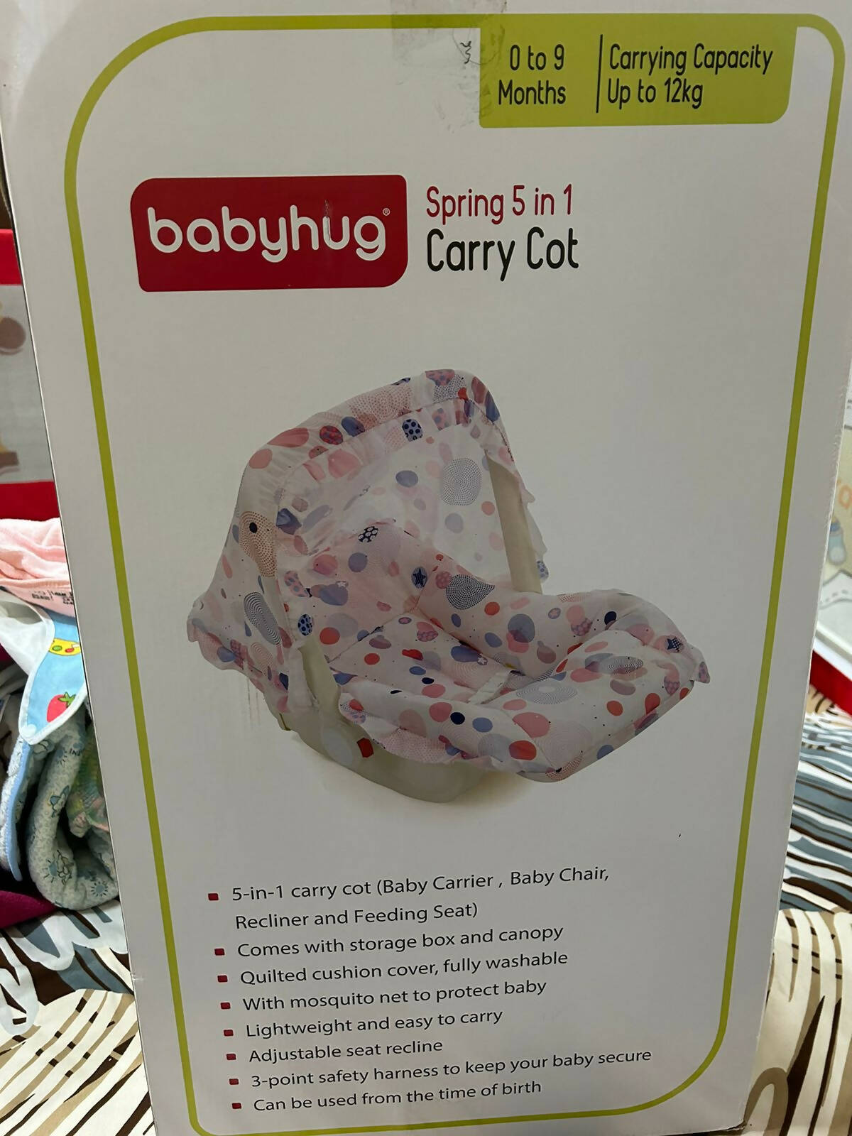 BABYHUG Spring 5 in 1 Carry Cot - PyaraBaby