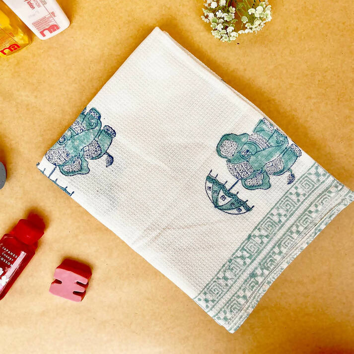 Kids Elephant Printed Towel 30x60 Inches - PyaraBaby