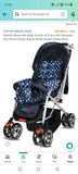 BABYGO Reversible Stroller/Pram - Polka Blue - PyaraBaby
