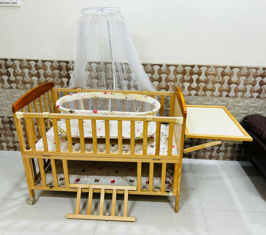 BABYHUG Kelly Wooden Crib/Cot for Baby, Dimensions: L116×W66×H88 cm - PyaraBaby