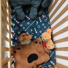 BABYHUG Crib with Mattress and Bumper Bedding Set, L 104.5 x W 62 x H 98cm - PyaraBaby