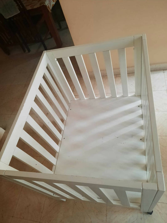 BOPITA Baby Cot/Crib - White, Dimensions: L100 × B80 cm