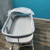 HOUSE OF QUIRK Baby Bassinet Bedside Sleeper Cradle Bedside Crib 3 in 1 Baby Bed Portable Bassinet for Newborn Infant Baby with Storage Basket Lockable Wheels Adjustable - Grey - PyaraBaby