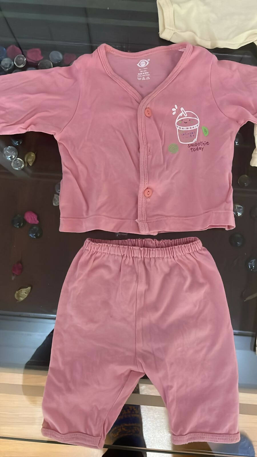 ZERO Cotton Interlock Full Sleeves Vests with pyjama Pack of 2 - Yellow & Peach - PyaraBaby