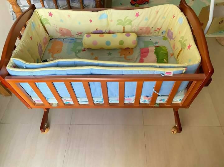 Introducing the BABYHUG Cradle with Mosquito Net and Mattress—a complete sleep solution for your little one's comfort and safety.