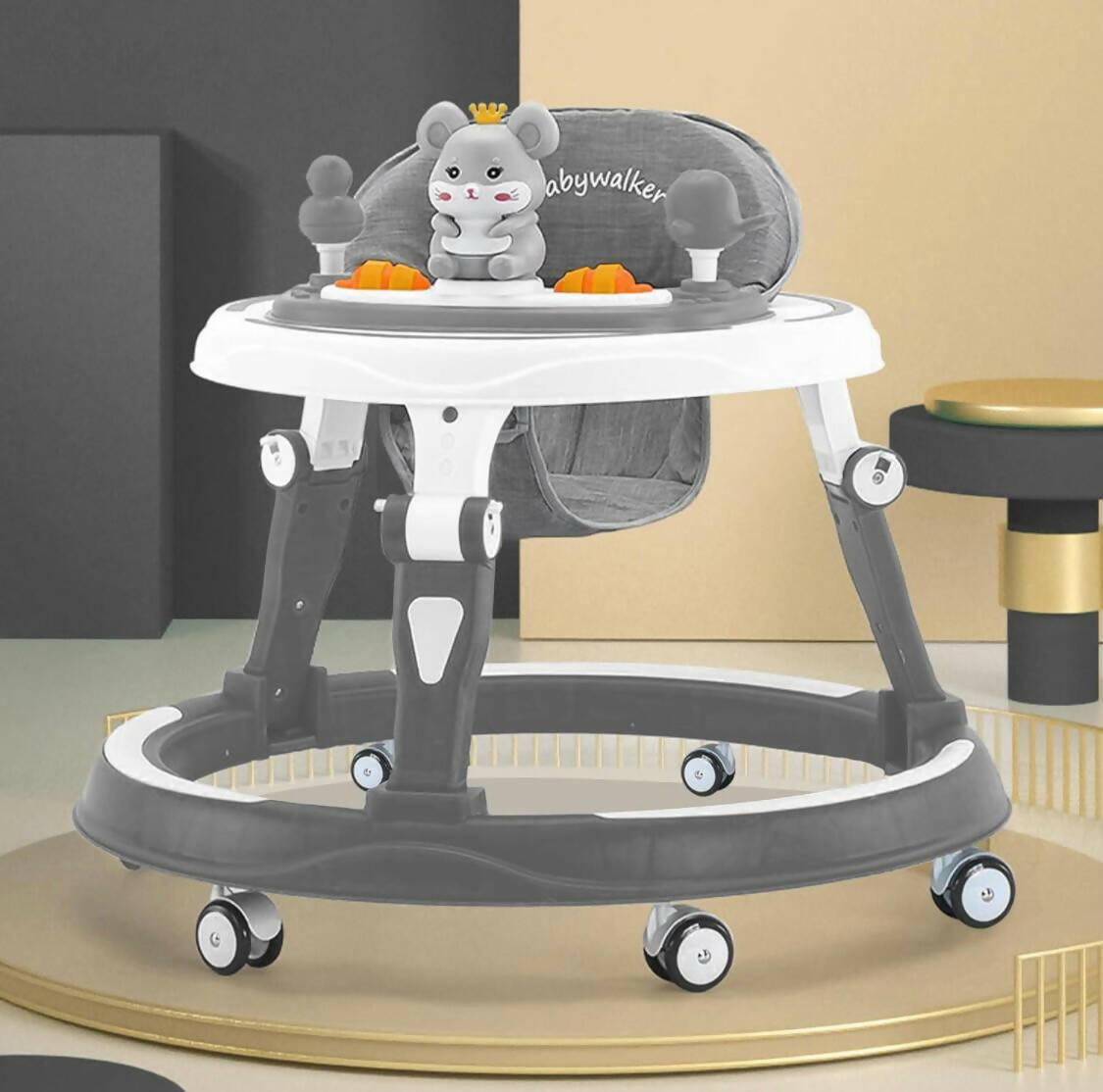 Step into the world of mobility with the stylish STAR AND DAISY Baby Walker in Grey - safety and support for your baby's first steps!