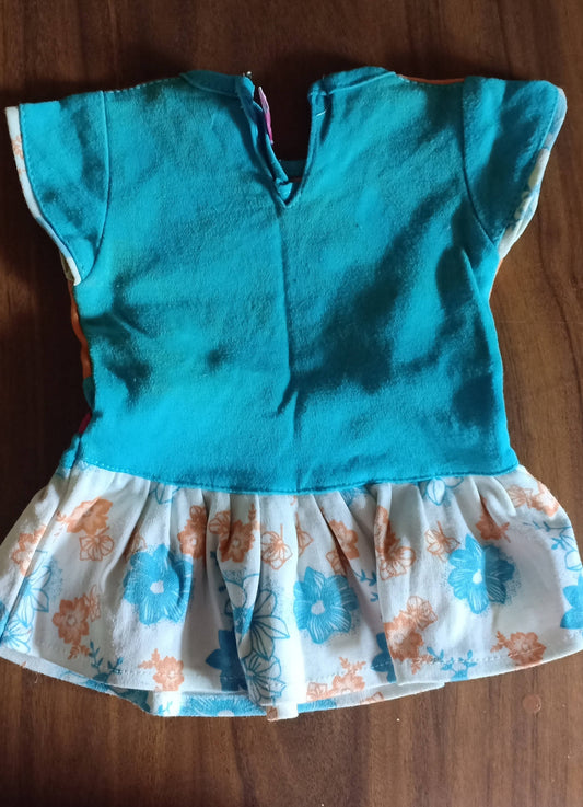Frocks/Dress Blue & Orange Colour - PyaraBaby