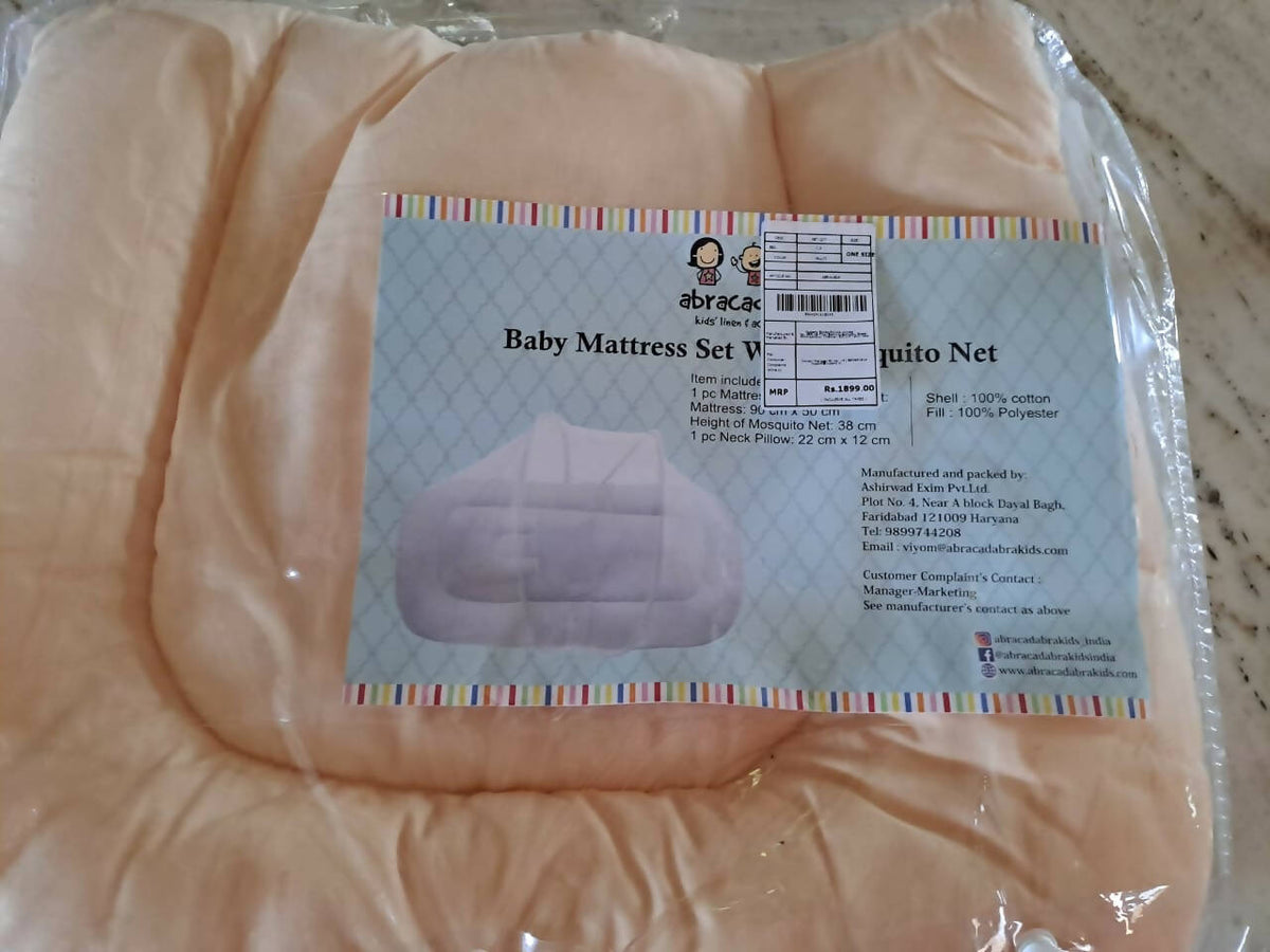 ABRACADABRA Baby Mattress with Mosquito Net- Cream