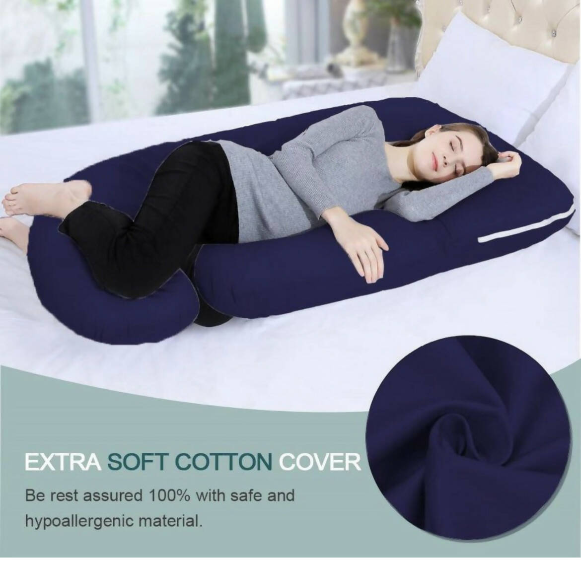 MOM'S MOON Upgrade Model Of Pregnancy Pillow Microfibre (Dark Blue)