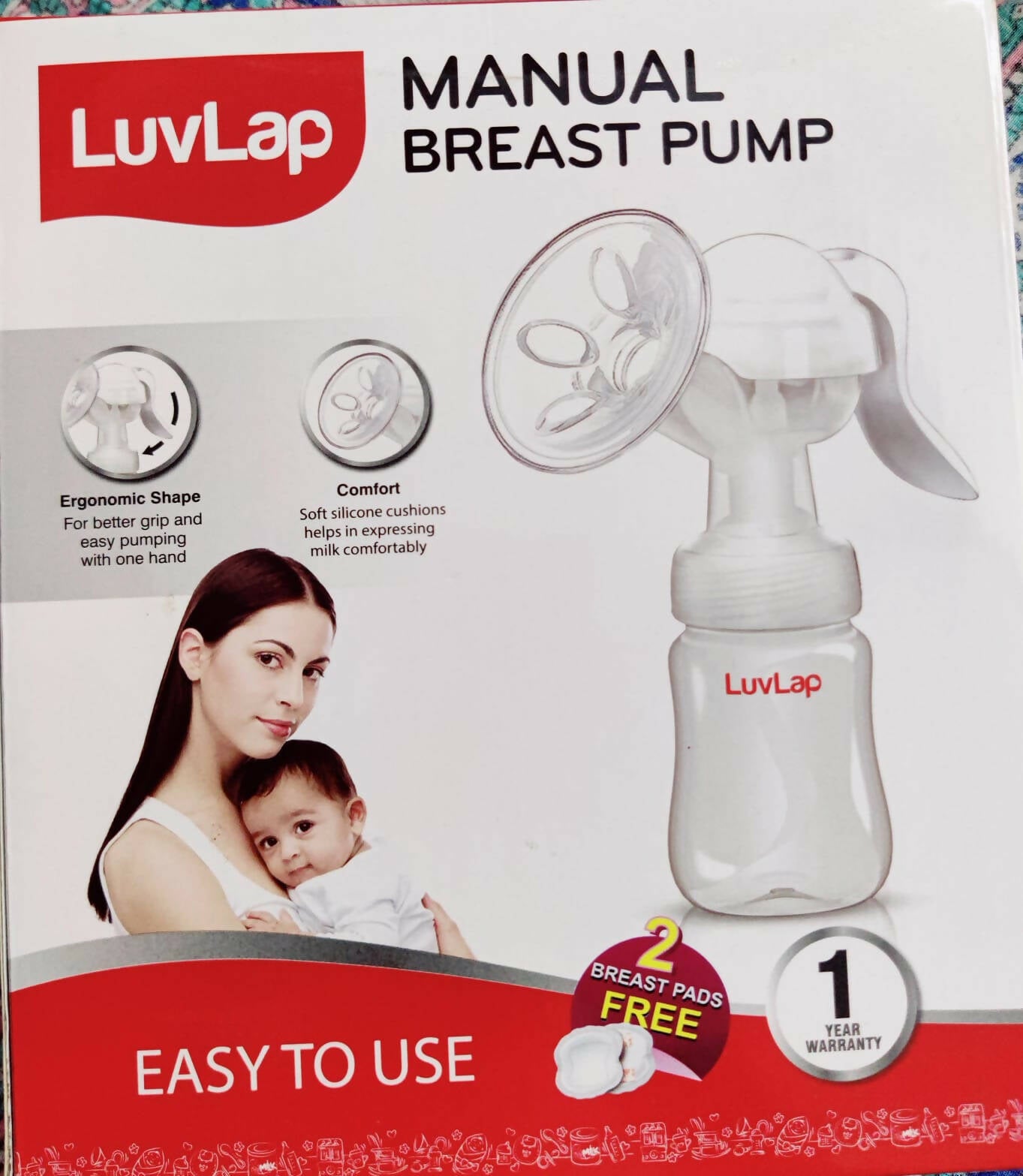 LUVLAP Manual Breast Pump - PyaraBaby