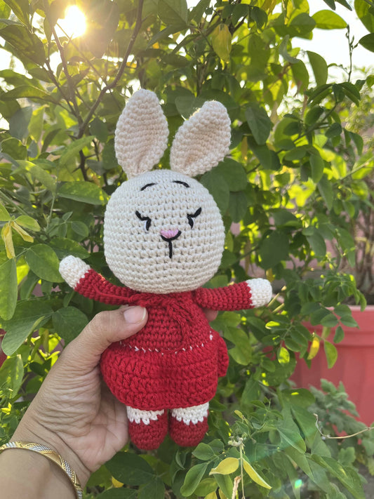 Crochet Bunny Girl-Red - PyaraBaby