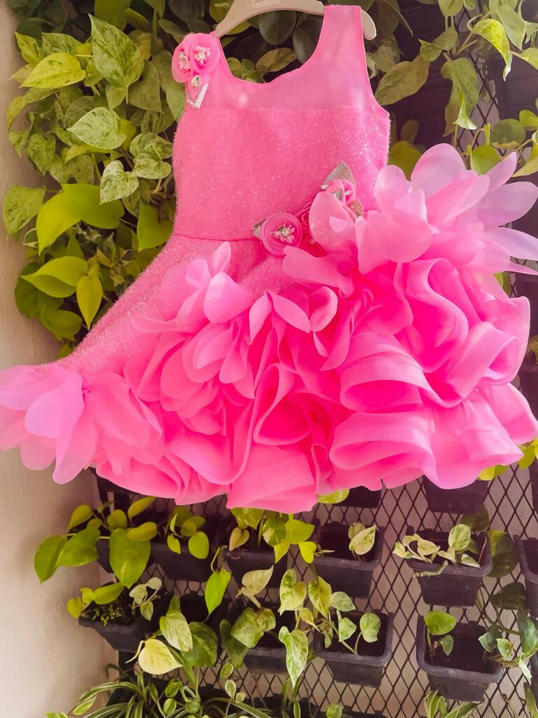 1st Birthday Frock - Pink - PyaraBaby