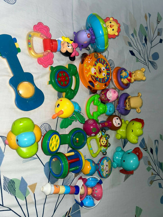 MEE MEE, FISHER PRICE, HUILE ORFF, DISNEY Rattles and Toys